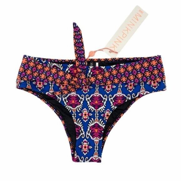 NEW REVOLVE X MINKPINK Conflict of Interest Multi Tie Front Bikini Bottoms L - Picture 4 of 8